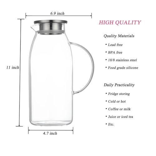 80 Oz Glass Pitcher with Lid