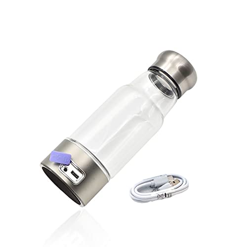 Hydrogen Alkaline Water Bottle Hydrogen Rich Water Generator Ionizer Energy Flask with USB Charging Portable High Concentration Hydrogen Water Glass Bottle for Hiking
