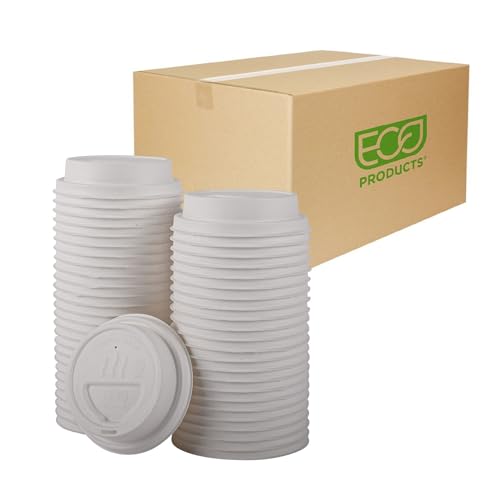 Eco Products Compostable Molded Fiber Coffee Cup Lids (1000 Count)