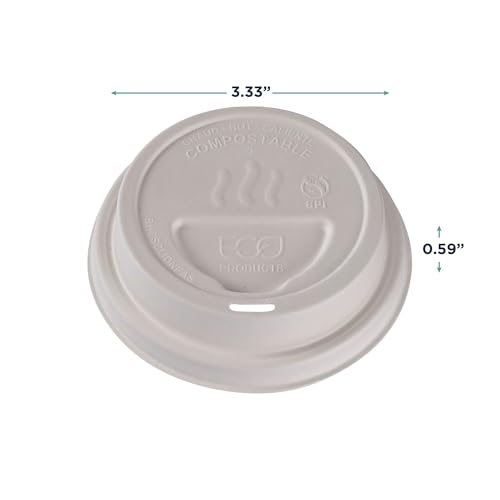 Eco Products Compostable Molded Fiber Coffee Cup Lids (1000 Count)