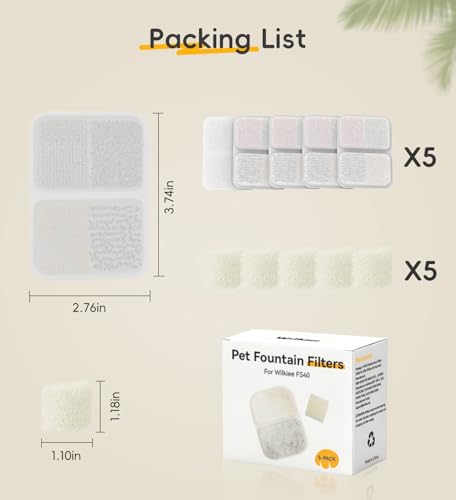 5 Pack Filters Replacement Filter for FS40