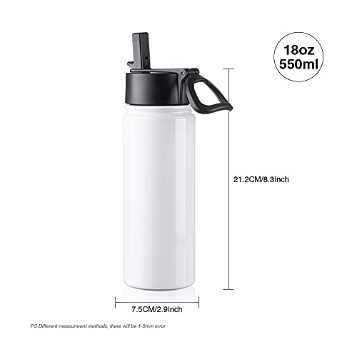 4 Pack Kids Sublimation Blanks Tumblers Sports Water Bottles 18 OZ (4 Count)