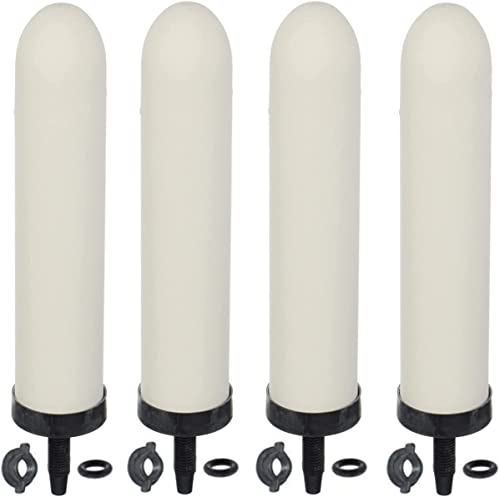 4PCS 10 inch Replacement Ceramic Filter Candle with Activated Carbon for Countertop Gravity Water Filter Systems (4 Count)