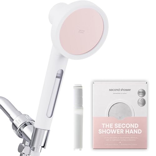 SecondShower Filtered Shower Head with Handheld for Hard Water