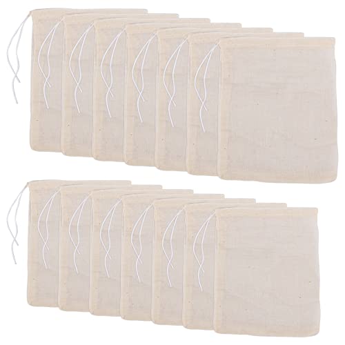 40 Pack Reusable Drawstring Cotton Soup Bags Spice Tea Filter Coffee Brew Herb Muslin Cheesecloth for Straining (40 Count)