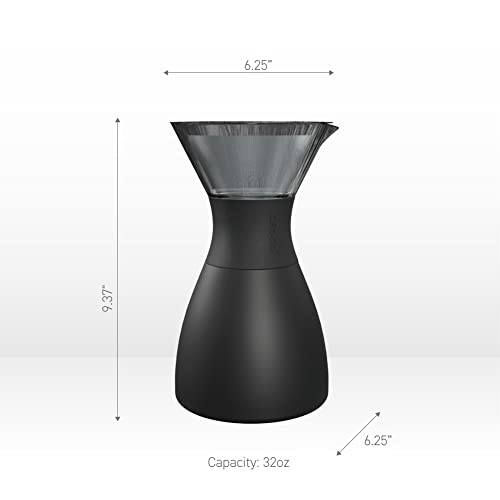 Black Insulated Pour Over Coffee Maker