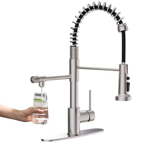 Filter Kitchen Faucet Drinking Water Faucet 3 in 1 Brushed Nickel