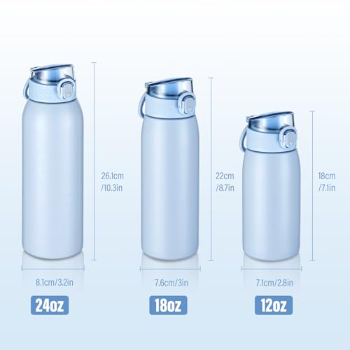 Insulated Water Bottle 24 oz with Dustproof Lid