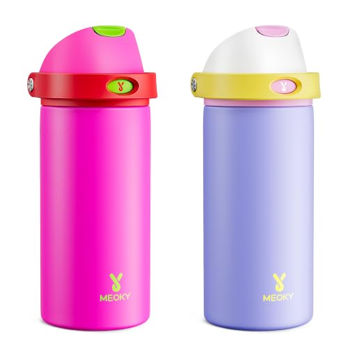 2 Pack 18 oz Insulated Kids Water Bottle for Gym (2 Count)