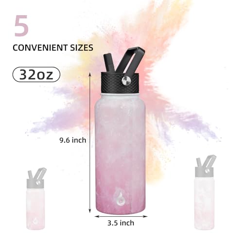 32oz Insulated Water Bottle with Straw Lid