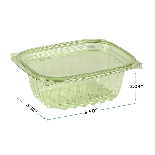 Compostable 12oz Rectangular Deli Containers With Lids (100 Count)