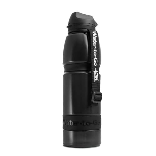 Water-to-Go Water Filter Bottle, 1 Liter, Jet Black