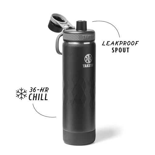 Sport Triple Insulated Water Bottle with Spout Lid and Ice Blocker