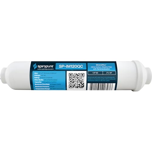 SP IM120QC Alkaline Carbon Inline Water Filter with 1
