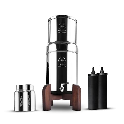 2.25G Water Filter System with Teak Stand & Fluoride Filter