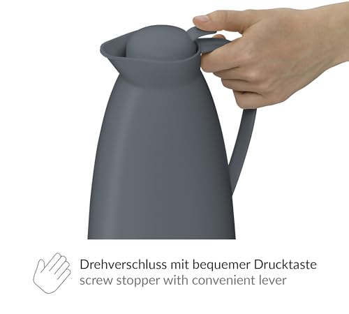 Eco Insulated Jug 1.00 L 12 Hours Hot Tempered Glass Insert Storm Grey