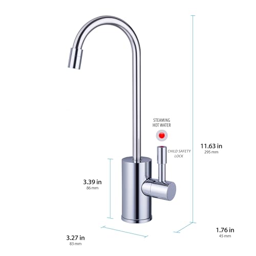 41-RH-200-F570-CH Instant Hot Water Dispenser System, 2.5 Quarts Manual Dial Single Lever Hot Water Faucet, Polished Chrome