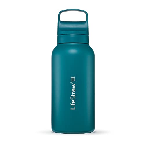 Go Series Insulated Stainless Steel Water Filter Bottle for Travel and Everyday Use Removes Bacteria