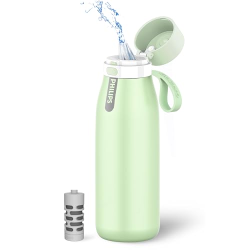 Filtered Water Bottle Stainless Steel Travel Keeps Cold 32oz Green