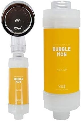 BUBBLEMON [Suitable for any shower head] Vitamin C Shower Filter,Hard Water Softener,Chlorine Free,Skin Moisturizing,AromaTherapy,Easy Installation,Brighter Skin & Hair, Made in Korea