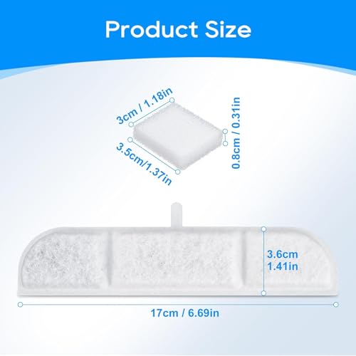 20+20 Pack Cat Water Filter Compatible with DownyPaws Cat Water Fountain Wireless 84oz (40 Count)