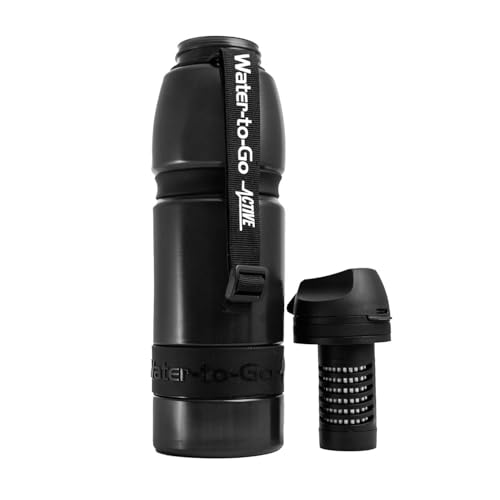 Water-to-Go Water Filter Bottle, 1 Liter, Jet Black
