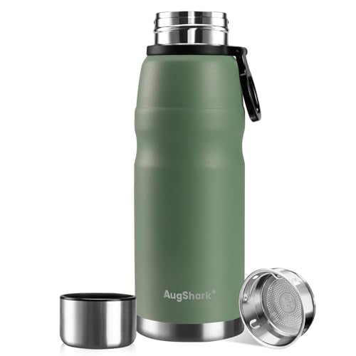20oz Vacuum Insulated Stainless Steel Thermoses with Foldable Handle & Leakproof Lid