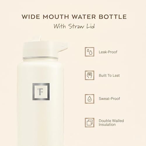 40 oz Wide Mouth Water Bottle with Straw