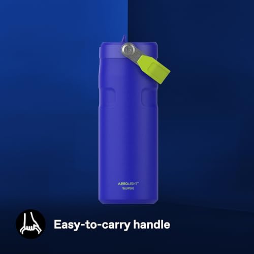 1913 Flip Straw Drinking Bottle 0.47 L Cobalt Chartreuse