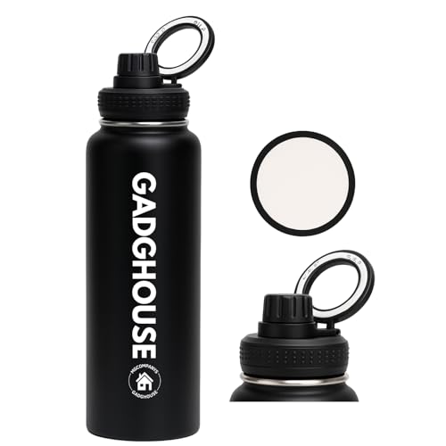 GadgHouse 40oz Stainless Steel Water Bottle with Magnetic Phone Holder