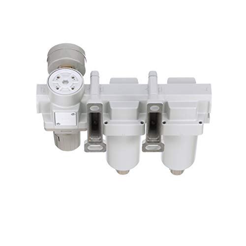 SAU430-N06G-MEP Three Stage Air Drying System Particulate Air Filter, Coalescing Filter, Air Pressure Regulator Combo 3/4" NPT - Metal Bowl, Manual Drain, Bracket, Gauge