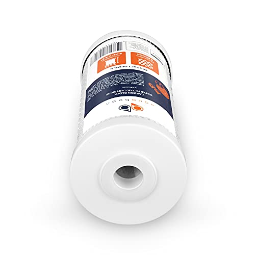 5 Micron 10x4.5 Carbon Block Water Filters Whole House CTO Water Filter Replacement Cartridge Compatible with FXHTC (4 Count)