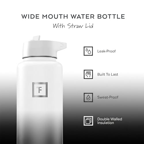 40 oz Wide Mouth Water Bottle with Straw