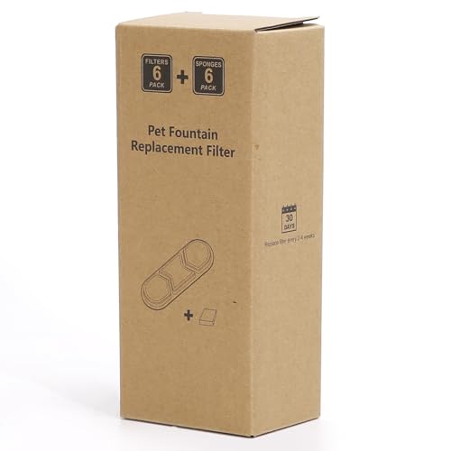 6 Pack Dog Water Fountain Replacement Filters for 410oz