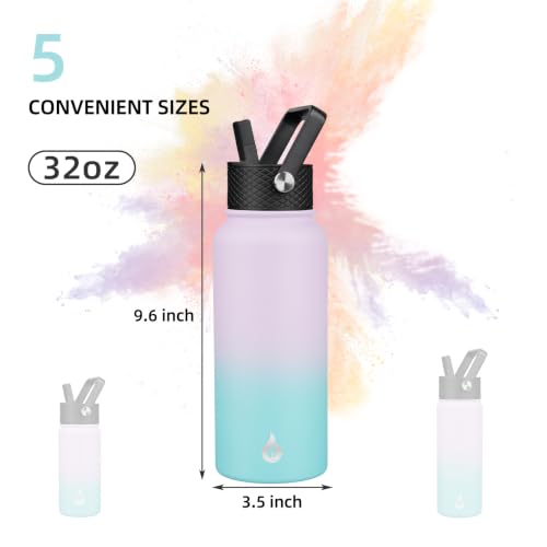 32oz Insulated Water Bottle with Straw Lid