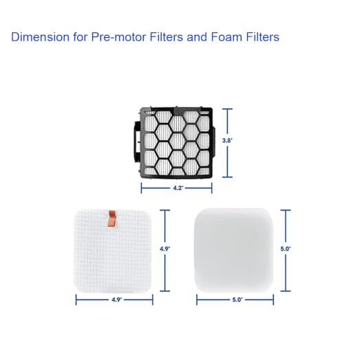 Brushroll & Hepa Foam Filters Compatible with Shark Rotator Duo Clean PowerFins LA500 LA500WM LA502 LA502NP Vacuum