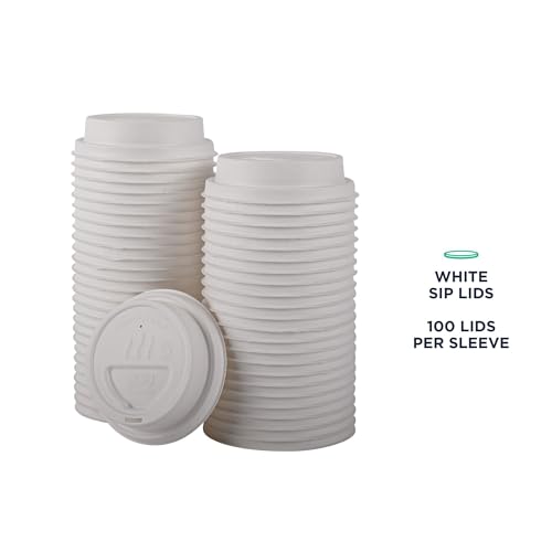 Eco Products Compostable Molded Fiber Coffee Cup Lids (1000 Count)
