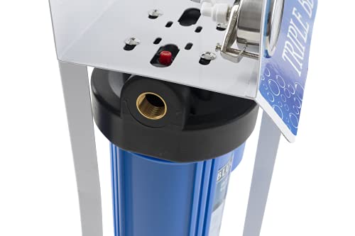 Complete Whole House Well Water Filtration System 12 GPM 55W UV Purifier with Triple 4.5"x10" 55W UV