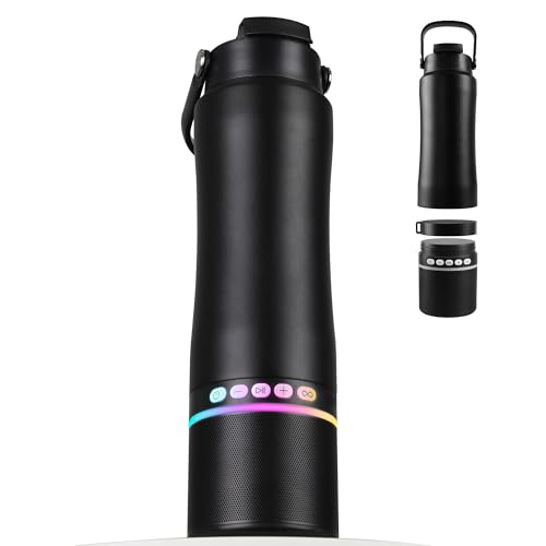 Stainless Steel Water Bottle with Portable Bluetooth Speaker TWS