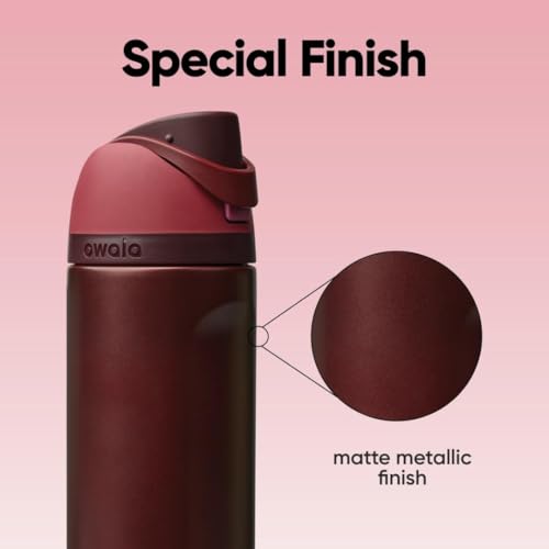 FreeSip Stainless Steel Water Bottle 24 oz Black Cherry