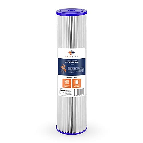 1 Micron Whole House Pleated Sediment Water Filter Cartridge 20x4.5 Well Filter Replacement Compatible with ECP5 (2 Count)
