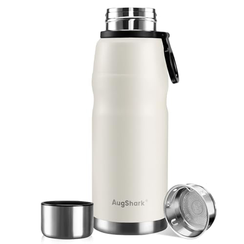 20oz Vacuum Insulated Stainless Steel Thermoses with Foldable Handle & Leakproof Lid