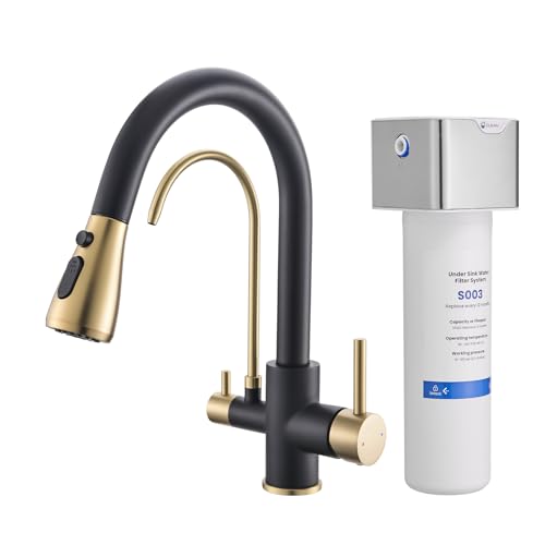 3 in 1 Kitchen Faucet with Water Filter and Pull Down Sprayer