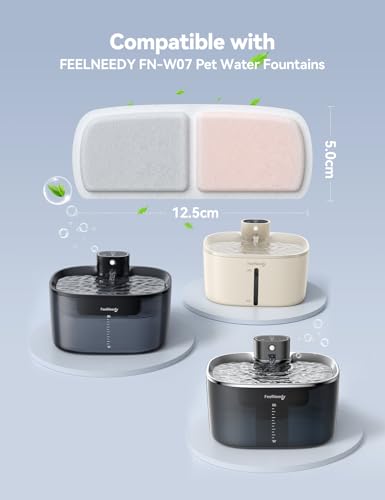 6 Pack Filter for Cat Water Fountain & 6 Pack Sponges Filter Replacement for 135 fl oz (6 Count)