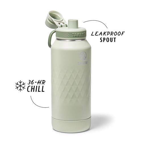 Sport Triple Insulated Water Bottle with Spout Lid and Ice Blocker