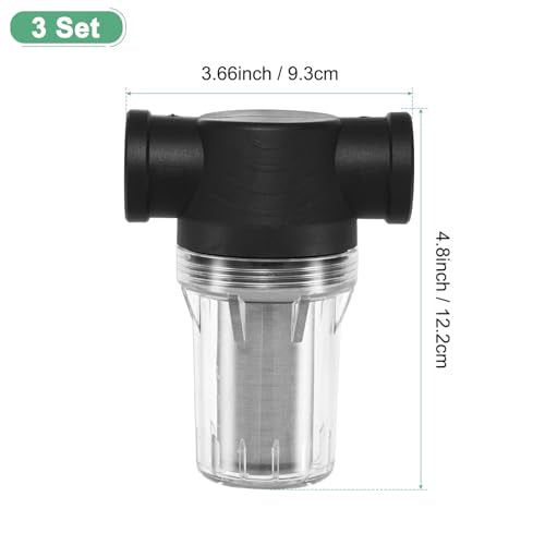 3 Pack Water Pump Strainer with 100 Mesh Stainless Steel Filter Screen