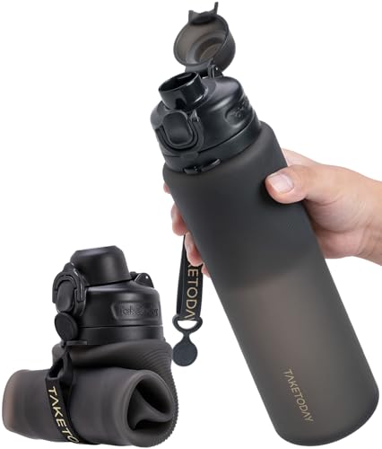 Collapsible 32oz Silicone Water Bottle