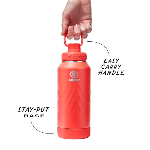 Sport Triple Insulated Water Bottle with Spout Lid and Ice Blocker