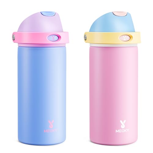 2 Pack 18 oz Insulated Kids Water Bottle for Travel (2 Count)