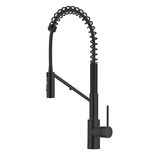 Oletto 2-in-1 Commercial Style Pull-Down Single Handle Water Filter Kitchen Faucet for Reverse Osmosis or Water Filtration System in Matte Black, KFF-2631MB